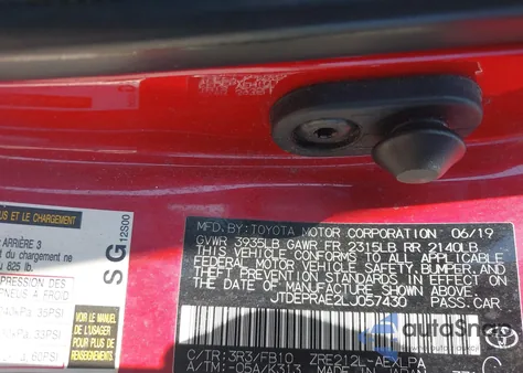 2020 Toyota Corolla Le from USA, damaged, VIN JTDEPRAE2LJ057430